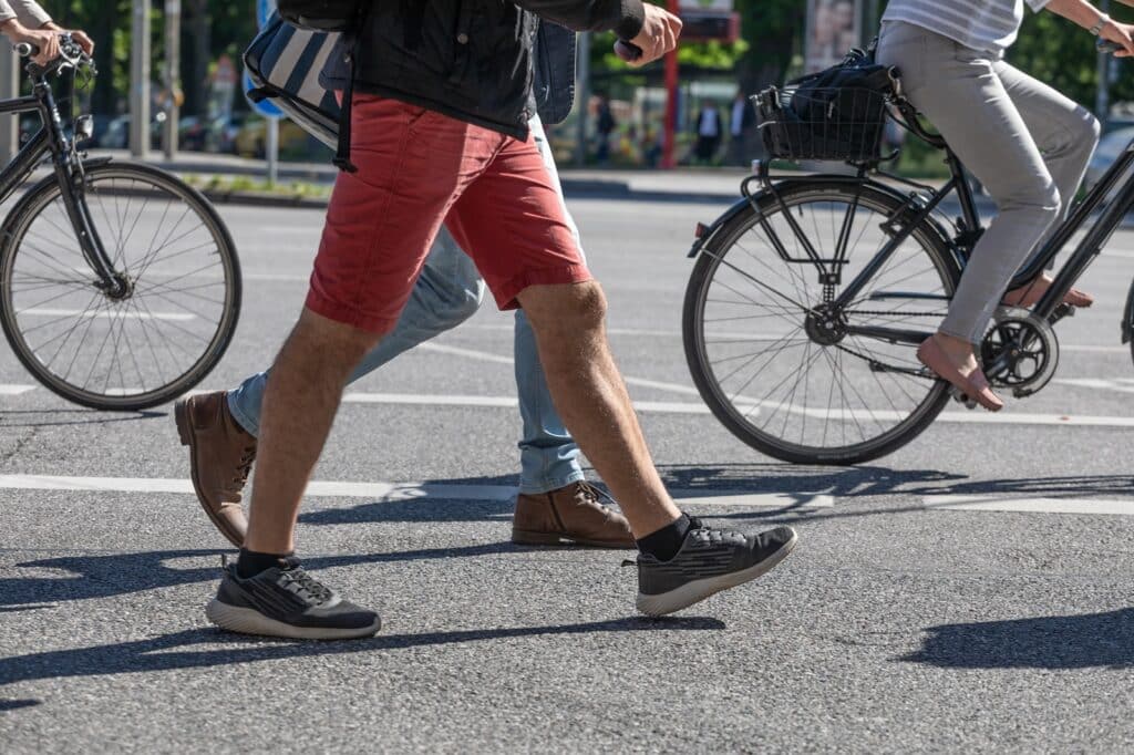 Who is liable in a cyclist vs pedestrian accident